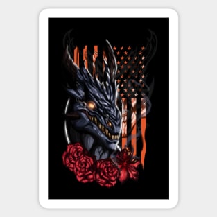 Burning Roses - Hallowed Black Dragon Sticker